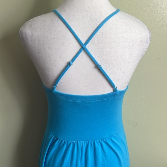 Lou & Grey Vibrant Blue Crisscross straps back maxi/ midi dress, size small - Picture 10 of 13